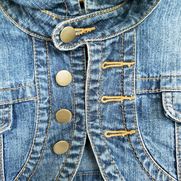 •Lola short blue denim bolero jacket ✔Large - Picture 4 of 10